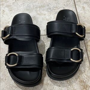 A New Day Women's Black Slide Sandals